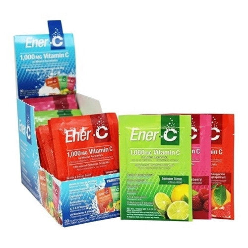 Ener C Vitamin C Effervescent Powdered Drink Mix Packets, Variety Pack 1000 mg, 30 Ea